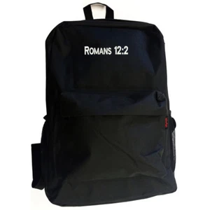 Mochila negra de la Biblia cristiana católica versículos Proverbios 12:2 Jesús hipster - Imagen 1 de 3