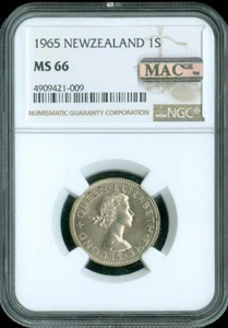 1965 New Zealand 1 Shilling - NGC MS66 Quality - Picture 1 of 2