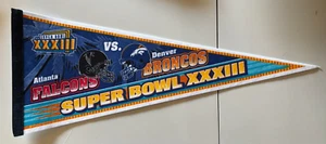 DENVER BRONCOS SUPER BOWL XXIII AFC CHAMPS NFL FOOTBALL VINTAGE PENNANT NEW - Picture 1 of 1