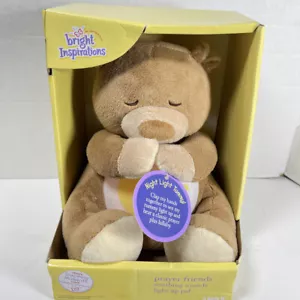 2004 Kids II BRIGHT INSPIRATIONS PRAYER FRIENDS Light Up Pals BROWN BEAR NEW NWT - Picture 1 of 6