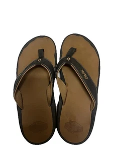 Olukai Men Flip Flops Sandals 12-12.5 Brown/Black - Picture 1 of 5