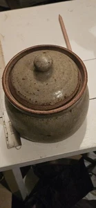Rustic Studio Pottery Lidded Jar – Handmade Glazed Stoneware Storage Pot - Picture 1 of 6