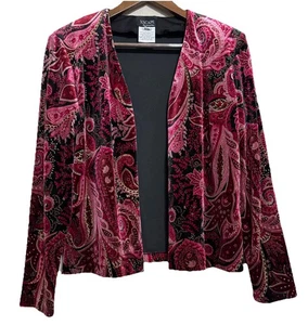 Xscape by Joanna Chen Damen Samt Burnout Offen Blazer Gold Schimmer M - Bild 1 von 8