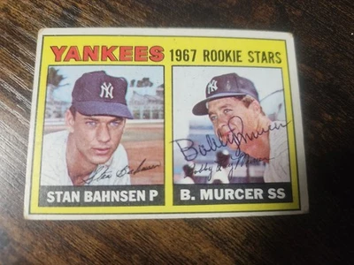 Bobby Murcer Autografiado 1967 Topps Novato # 93 Yankees  Foto 1 de 2