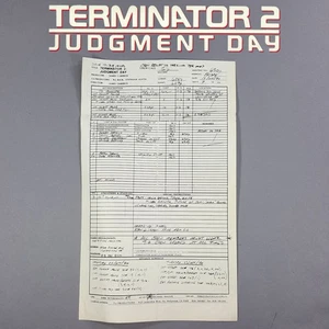 Terminator 2 - Production Used Call Sheet, Janelle Spikes Todd, John on Phone - Picture 1 of 10