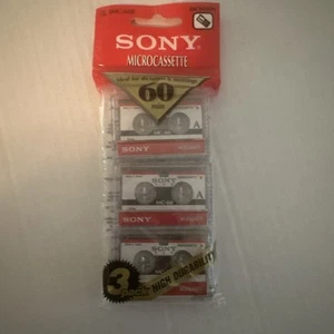 Sony 3MC-60B Blank Microcassette 60 Minute Tape Disc Pack Of 3 - Picture 1 of 6