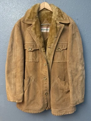 Vintage McGregor Suede Leather Faux Fur Lined Chore Barn Yellowstone Jacket 40 - Image 1 of 4