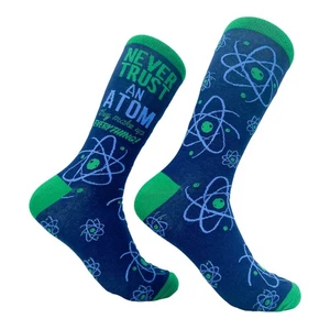 Calcetines para mujer Never Trust An Atom They Make Up Everything divertidos ciencia nerd - Imagen 1 de 9