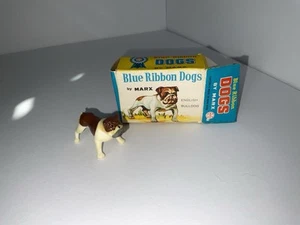 Vintage Marx Blue Ribbon English Bulldog figurine with Box - Picture 1 of 5