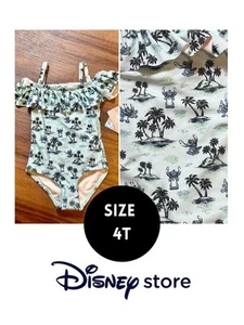LITTLE GIRLS Disney Store Stitch Print Swimsuit | Size 4 - Picture 1 of 7