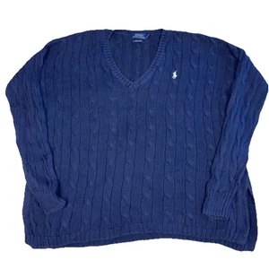 Ralph Lauren Polo Maglia Cavo Scollo a V Maglione Pima Cotone Taglia L - Foto 1 di 8