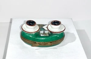 Limoges France Espresso Coffee Cups “Cafe de Flore” Vintage Trinket Box - Picture 1 of 9