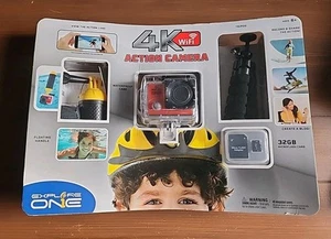 Explore One 4K Action Camera w/ WiFi Bundle Mounts Helmet Tripod Board 32GB SD - Picture 1 of 7