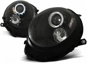 Kit fari Angel Eyes neri per BMW MINI COOPER 2006-2014 - Foto 1 di 3