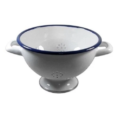 Setaccio setaccio smalto NUOVO traforato stile country nostalgia utensili... - Immagine 1 di 4