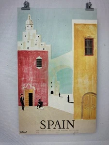 Vintage original French Travel Poster For Spain By Villemot 1950s - Picture 1 of 3