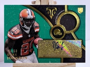 2015 Topps Triple Threads DUKE JOHNSON RC Auto Relics Emerald /50 BROWNS - Picture 1 of 4