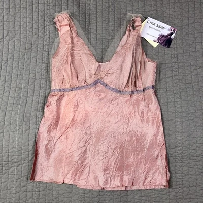 De Colección Y2K Camisola Luna Gitana Top Mujer Pequeño Tafetán Iridiscente Festival de Hadas Foto 1 de 4