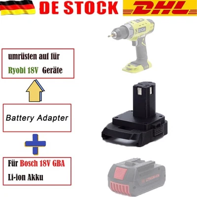 DEACKIMEI 1x Akku-Adapter Für Bosch 18V GBA Serie Li-ion Akku auf für Ryobi 18V Geräte NEU