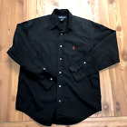 Ralph Lauren Black Button Up Long Sleeve Cotton Solid Shirt Men's Size 8