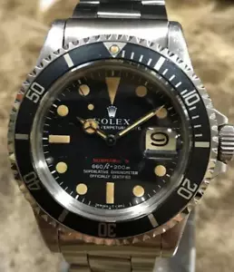 VINTAGE ROLEX RED SUBMARINER 1680 2,5M SERIAL ca. 1970, UNPOLISHED PUNCHED SET - Picture 1 of 12