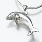 Sterling Silver Dolphin Memorial Pendant Funeral Cremation Jewelry Urn For Ashes