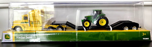 TOMY John Deere Hauler Semi Truck w/Trailer & Green Tractor Set 1:64 ~ Yellow