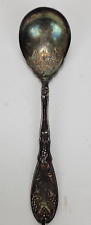 Vintage Silver Plate Grape Grapevine Serving Berry Spoon Rogers Bros Small 5 3/4