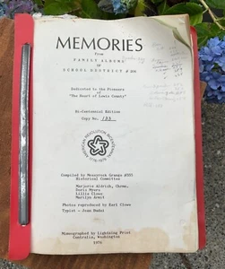 Vintage Genealogy Book Pioneers Mossyrock Grange History Lewis Co Washington - Picture 1 of 18