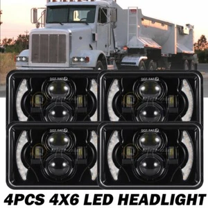 4x6" For Kenworth Peterbilt LED Headlights 357 379 378 Hi/Lo Seal Beam H4651 - Bild 1 von 12