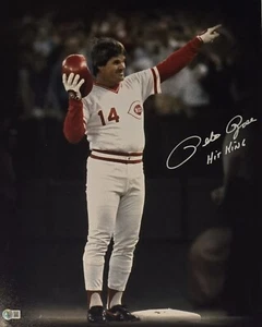 Pete Rose Signed Auto Cincinnati Reds 4192 16x20 Photo w/Hit King Beckett Wit - Picture 1 of 1