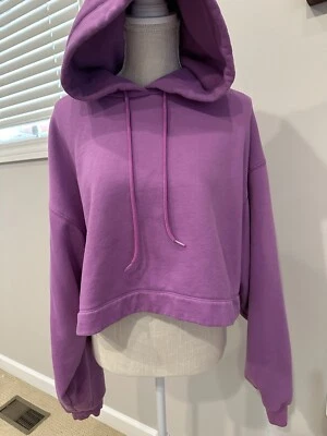 Sudadera Alo para mujer Bae sudadera con capucha púrpura atletismo salón corta cómoda mediana Foto 1 de 3