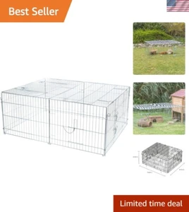 Animal Cage Metal Outdoor Run for Small Pets Rabbits Guinea Pigs Chickens - Picture 1 of 9
