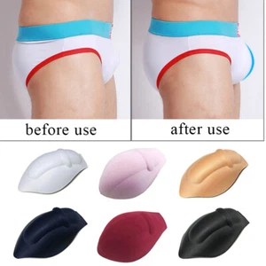Men's Bulge Package Enhancer Cup Pouch Sponge Pad Insert for Swimwear Underwear - Picture 1 of 18