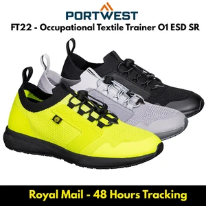Portwest Occupational Textile Trainer Calzature leggere antistatiche O1 ESD SR - Foto 1 di 9