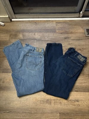 LOT OF 2 Polo Ralph Lauren Jeans Mens 38x34 Blue Jeans The Varick Slim Straight - Image 1 of 4