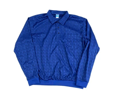 Camisa De Colección Años 90 Estilo Papá Azul Geométrica Texturizada Dobladillo Acanalado Bandas Soprano XL Foto 1 de 4