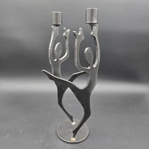 Metal Dancer Sculpture Candleabra Candlestick Holder Figural People Ballet 14" - Picture 1 of 11