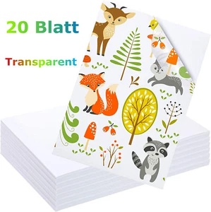 20xDrucker Folie Klebefolien A4 für Laserdrucker Kopierer bedruckbar transparent - Bild 1 von 12