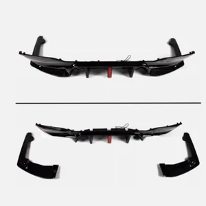 Fit 2017-2023 BMW G30 G38 M5 Style Big Fin LED Rear Bumper Diffuser Gloss Black - Bild 1 von 6