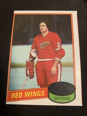 1980-81 Topps Hockey Card 258 Barry Long Detroit Red Wings NmMt Miscut Free Ship - Image 1 of 3
