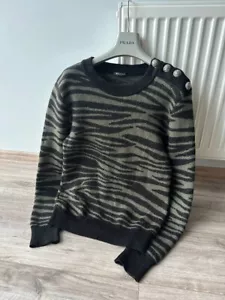 Balmain Sweater Camo Wool France Mens size S-M (48it) - Picture 1 of 12