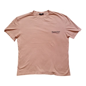 Balenciaga Political Campaign Logo T-shirt - Size M - Light Beige - Picture 1 of 9