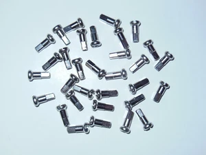New DT Swiss 2.0 x 12mm Brass Spoke Nipples 32-piece 14 gauge nickel/silver tone - Picture 1 of 1