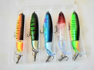 🔥WHOPPER PLOPPER FISHING LURES 15G, 11CM VIVID, COLOR 3D EYES + SPINNING TAIL - Picture 1 of 8