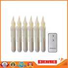 Led Candle Lamp Battery Operated Taper For Birthday Supplies (6Pcs Warm White)