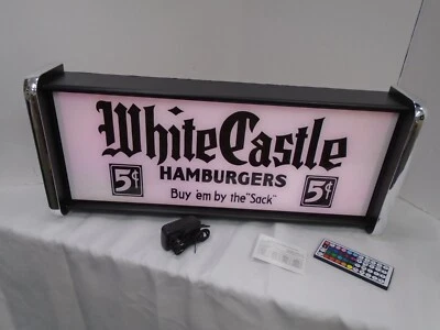 Белый замок гамбургеры светодиодный дисплей освещенный знак лайтбокс стены подвесной свет - Изображение 1 из 4