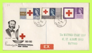 G.B. 1963 Red Cross Centenary phosphor set on First Day Cover, Watford cds - Picture 1 of 1