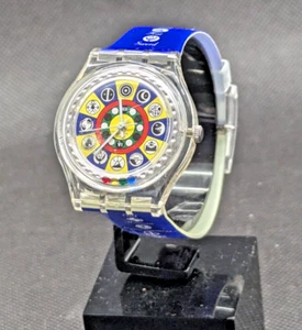 Raro orologio Swatch GZ151 calendario 1996 sole azteco - Foto 1 di 5