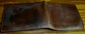 Vintage Nautica Men's Genuine Leather Stitched Bi-Fold Wallet Credit Cards 587 - Picture 1 of 5